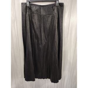 Women's Tribal Black Snakeskin Print Gothic Long Skirt Flared Size 10 Witchy